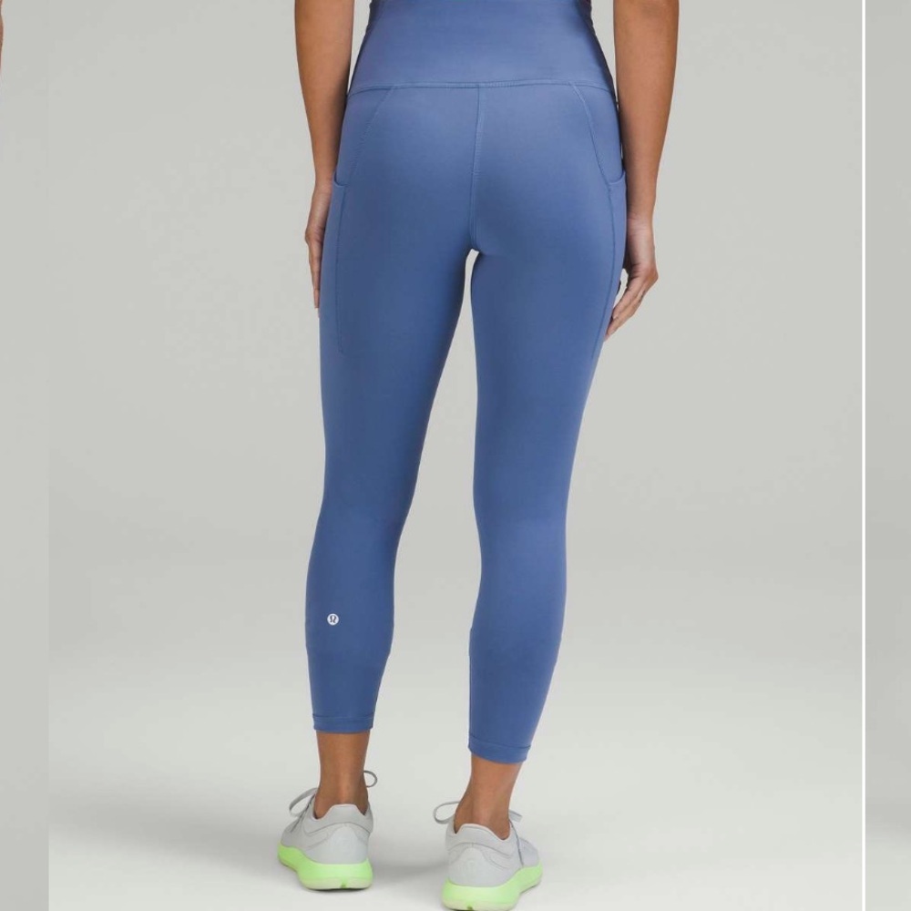Lululemon Wunder Train High-Rise Tight 25” Water Drop Blue Size 6 Pockets